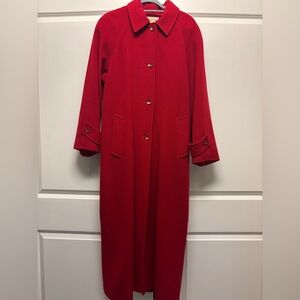 Women’s Vintage full length wool coat - size 10 - red / Talbots